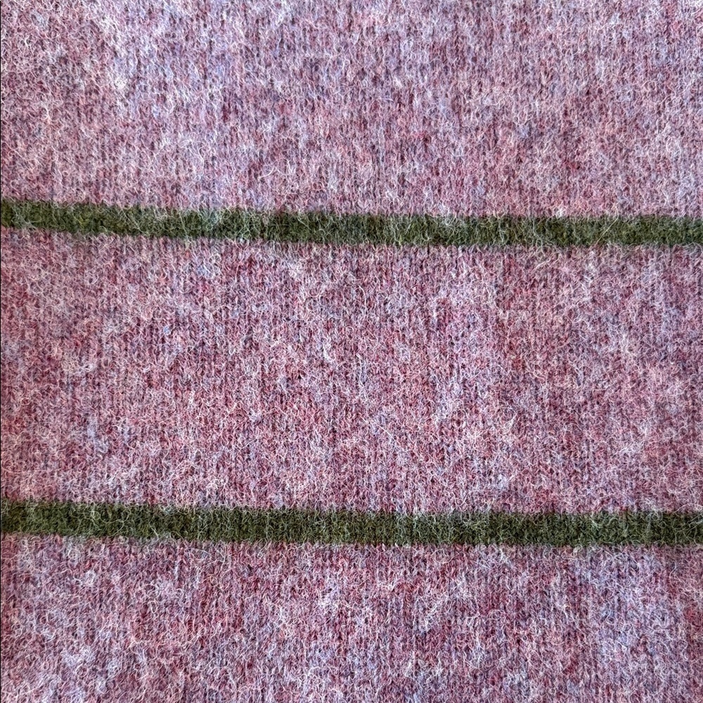 J. Crew Lavender and Olive Striped Crewneck Sweater - Picture 3 of 5